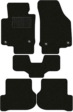 Коврики "Стандарт" в салон Skoda Octavia II (универсал / A5) 2008 - 2013, черные 5шт.